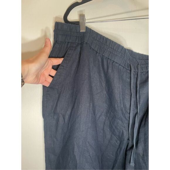 Talbots Plus WASHED LINEN WIDE LEG PANTS in Black size 3X NWT - Picture 9 of 10